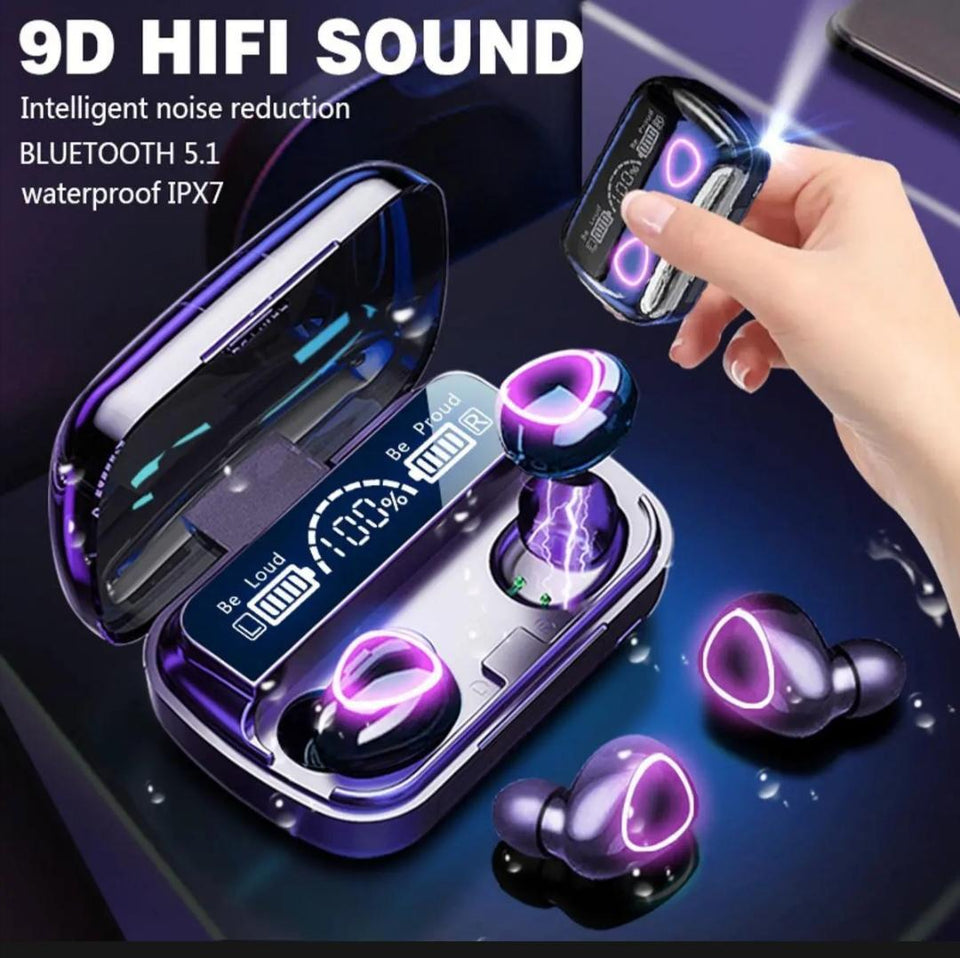 Black Long-Lasting Battery With Fast Charge Earbuds
