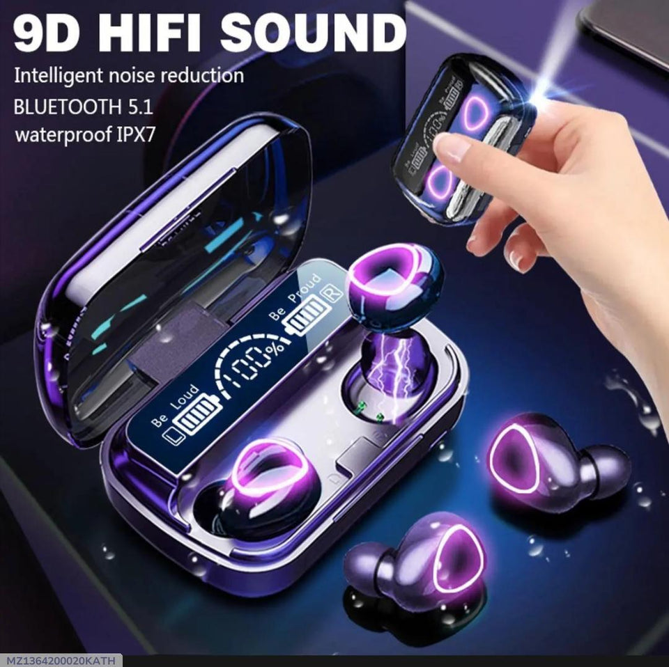 Black Long-Lasting Battery With Fast Charge Earbuds